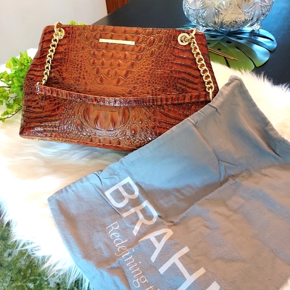 Brahmin Melbourne Debra Croc Embossed Satchel: NWT & Dustbag. - Picture 6 of 15